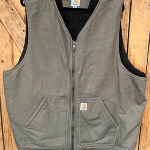 Carhartt Tan and Black Fleece-Lined Vest